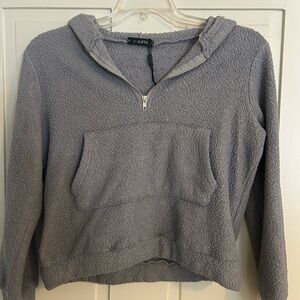 Zaful Gray Sherpa Hoodie